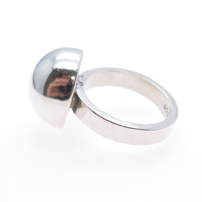 925 Sterling Silver Vintage Modernist Dome Ring Size 7