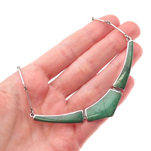 925 Sterling Silver Vintage Real Eilat Modernist V-Shape Bar Chain Necklace 16"
