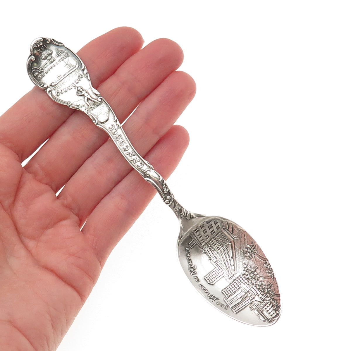 Shepard Sterling Silver Antique Art Deco Heart of Memphis Tennessee Coffee Spoon