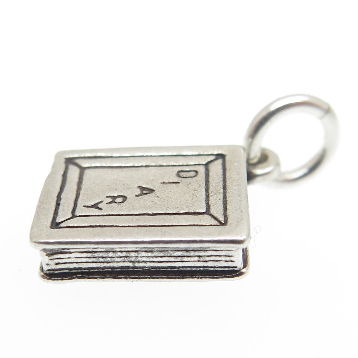 SUN WEST 925 Sterling Silver Vintage Diary Minimalist Charm Pendant