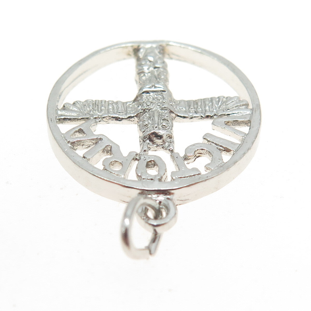 925 Sterling Silver Vintage Victoria Totem Pole Charm Pendant