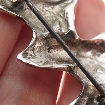 925 Sterling Silver Vintage Horse Couple Oxidized Pin Brooch