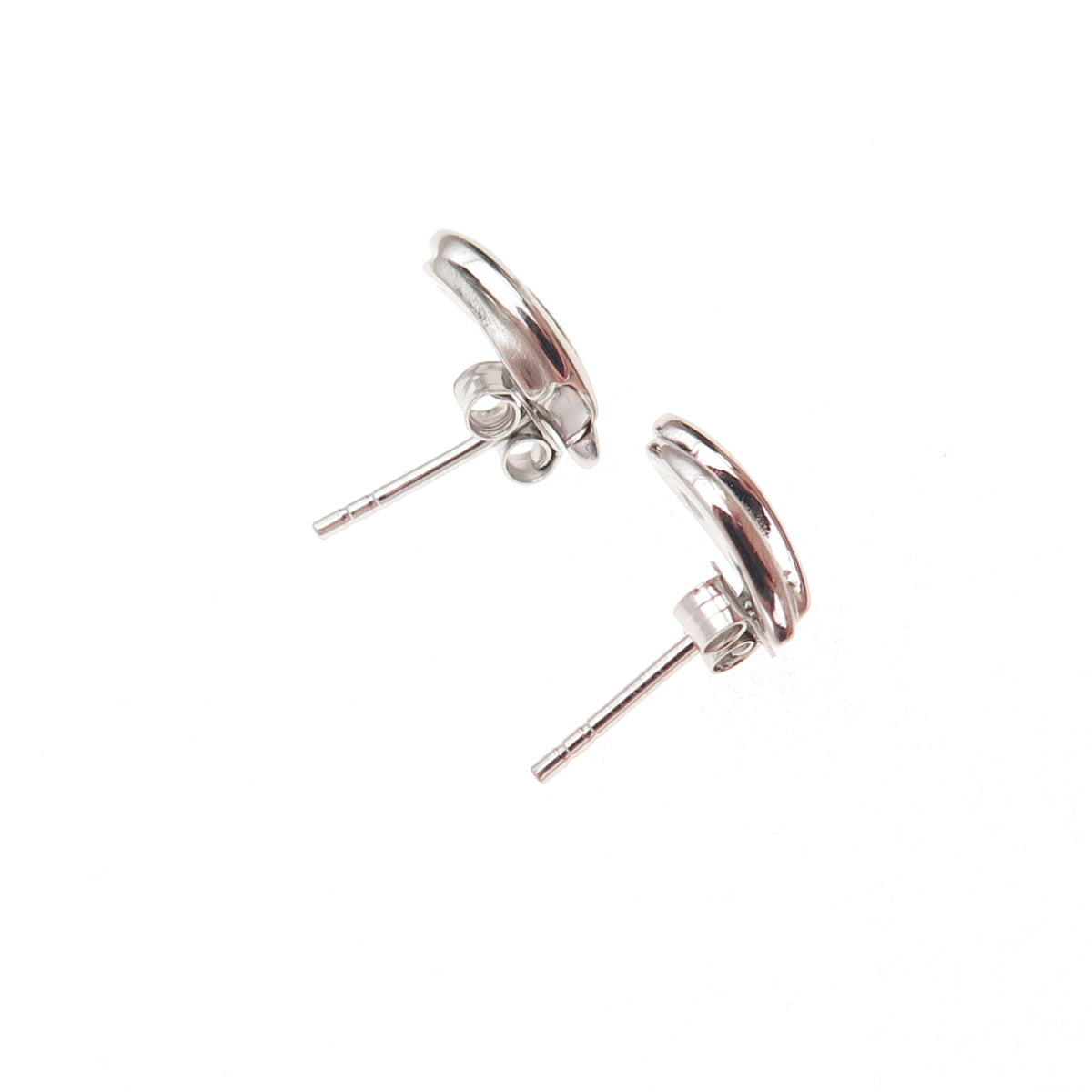 925 Sterling Silver Round-Cut C Z Teardrop Stud Earrings