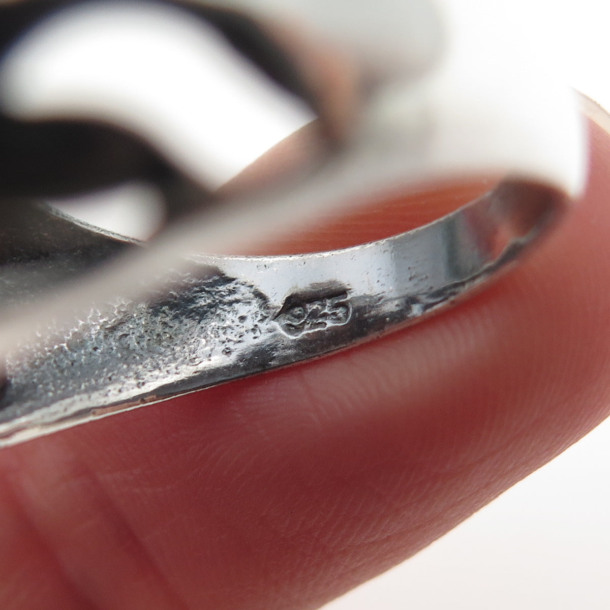 925 Sterling Silver Vintage Modernist Wavy Dome Oxidized Ring Size 9