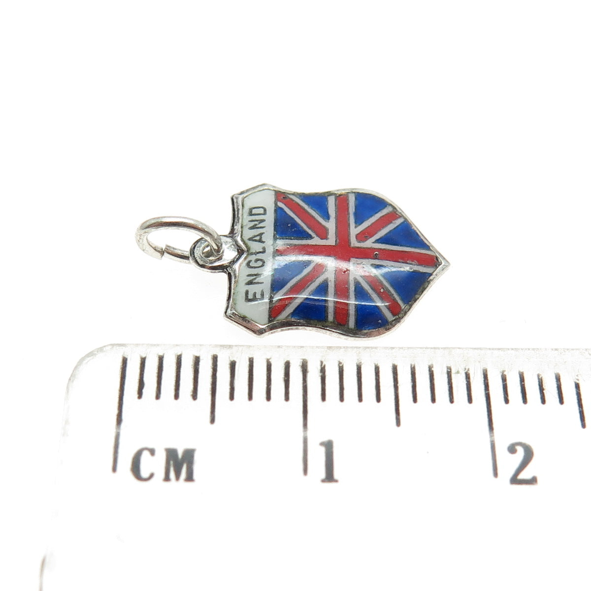 SUVENJO 800 Silver Vintage Enamel England Flag Minimalist Charm Pendant