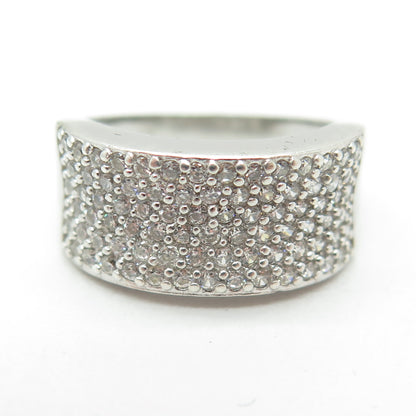 925 Sterling Silver Round-Cut C Z Sparkle Ring Size 8.25