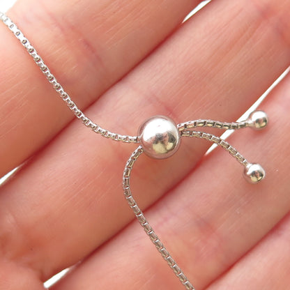 Milor 925 Sterling Silver Italy Cable Link Adjustable Bolo Bracelet 7-10"