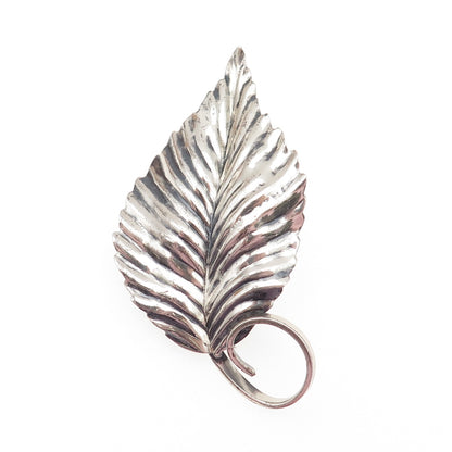 JEWELART 925 Sterling Silver Vintage Floral Leaf Oxidized Pin Brooch