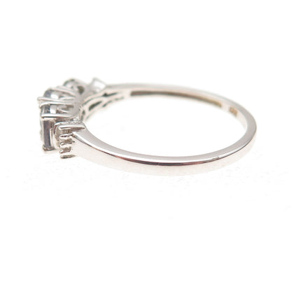 Chuck Clemency 925 Sterling Silver Real Diamond & Iolite Ring Size 8
