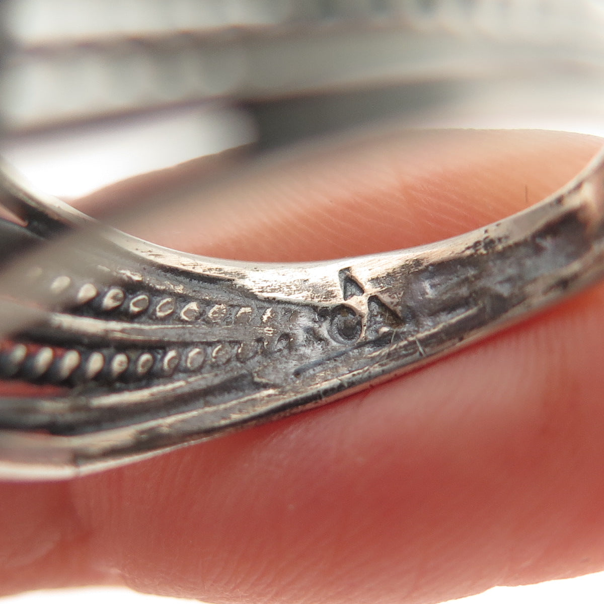 CHATEAU D'ARGENT Sterling Silver Vintage Real Citrine Oxidized Ring Size 8.25