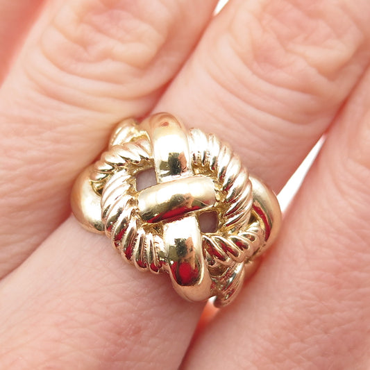 JCM Jacmel Mauritius 925 Sterling Silver Gold Plated Woven Ring Size 6.25