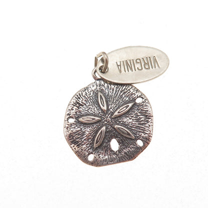 Shube 925 Sterling Silver Vintage Virginia State Sand Dollar Oxidized Pendant