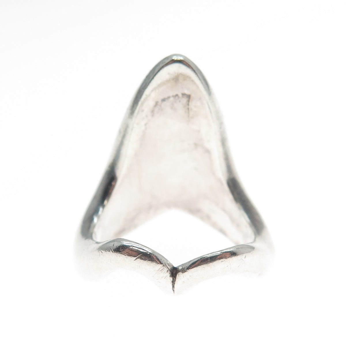 925 Sterling Silver Vintage Real Lone Mountain Turquoise Modernist Ring Size 7