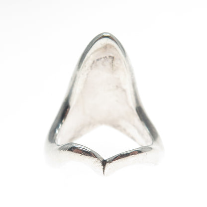 925 Sterling Silver Vintage Real Lone Mountain Turquoise Modernist Ring Size 7