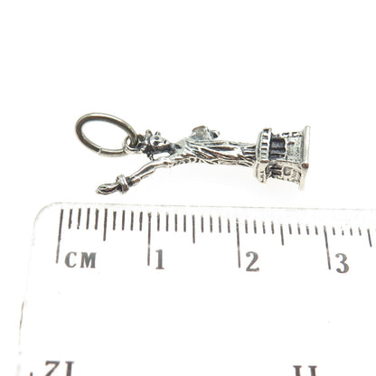BEAU 925 Sterling Silver Vintage Statue of Liberty 3D Charm Pendant