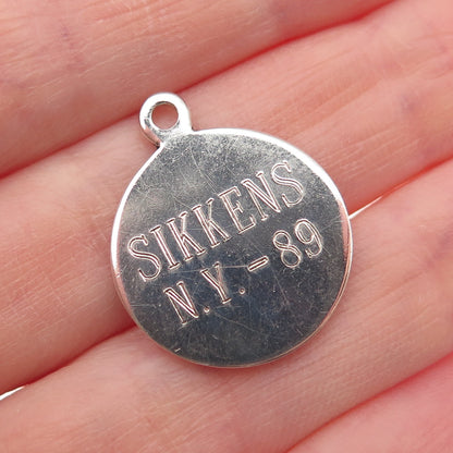 TIFFANY & CO. 925 Sterling Silver Vintage Engraved Round Tag Charm Pendant