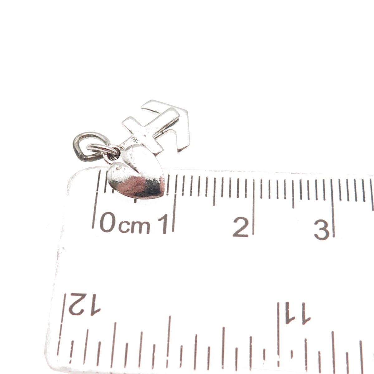 925 Sterling Silver Vintage Heart Cross Anchor Mini Charm Pendant