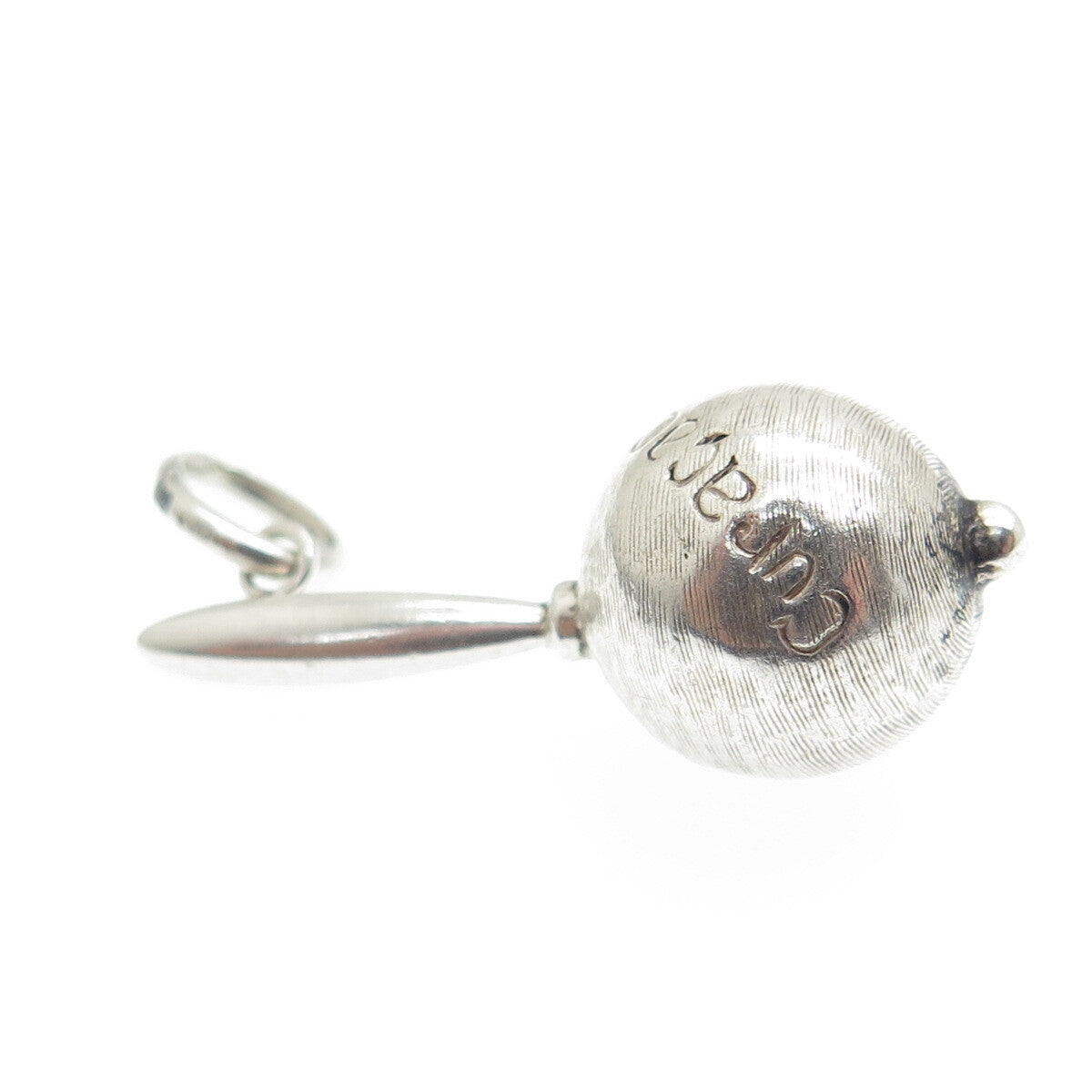 GOSEN 925 Sterling Silver Antique Art Deco Calypso Maracas Charm Pendant