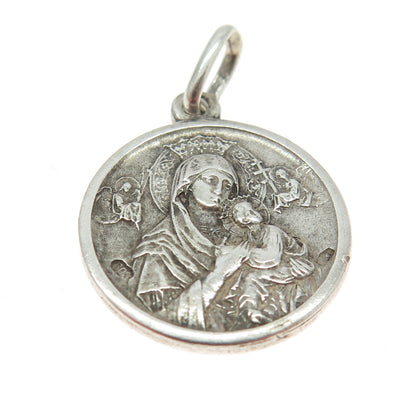 800 Silver Vintage Joannes XXIII Pontifex Maximus Religious Charm Pendant