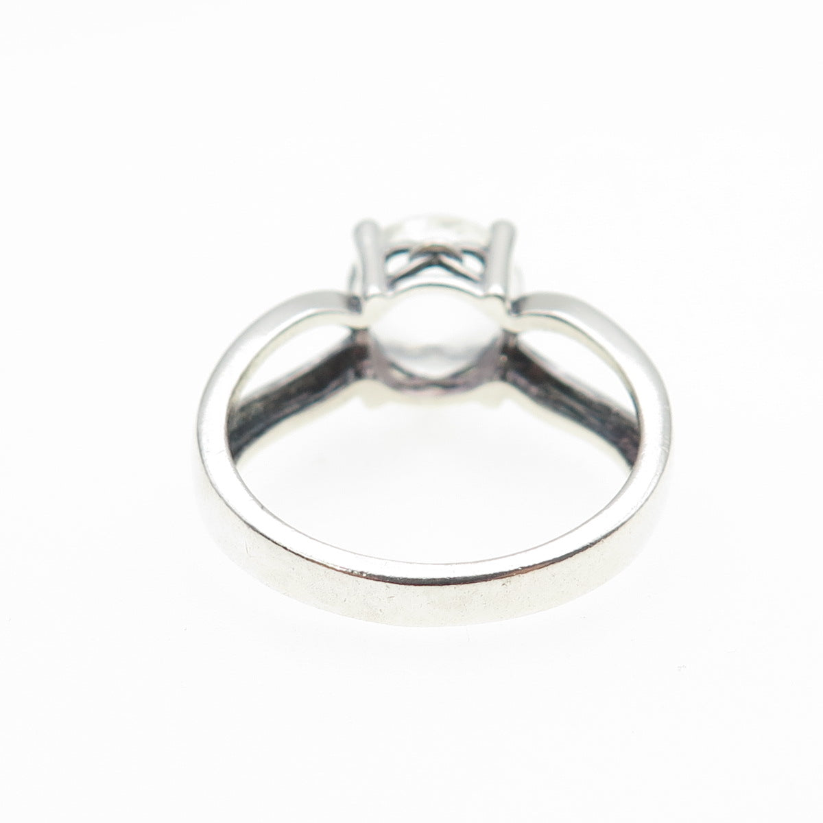 925 Sterling Silver Vintage Round-Cut C Z Engagement Ring Size 10
