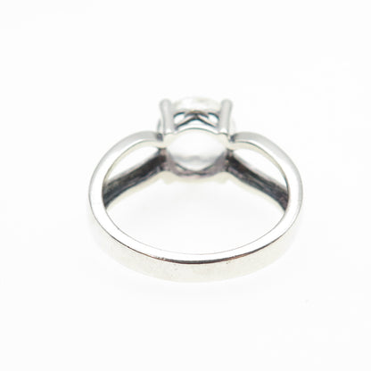 925 Sterling Silver Vintage Round-Cut C Z Engagement Ring Size 10