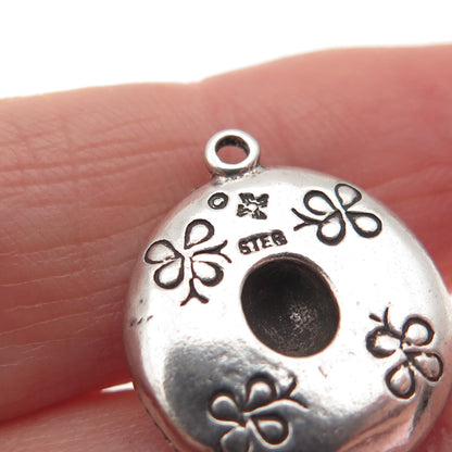SUNWEST 925 Sterling Silver Vintage Cowboy Hat Oxidized 3D Mini Charm Pendant