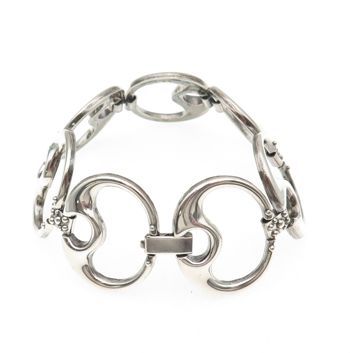 Rodi Wienenberger 925 Sterling Silver Vintage Modernist Panel Link Bracelet 7.5"