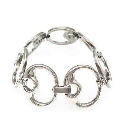 Rodi Wienenberger 925 Sterling Silver Vintage Modernist Panel Link Bracelet 7.5"