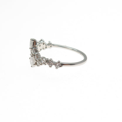 BOMB PARTY 925 Sterling Silver Round-Cut C Z Ring Size 7.5