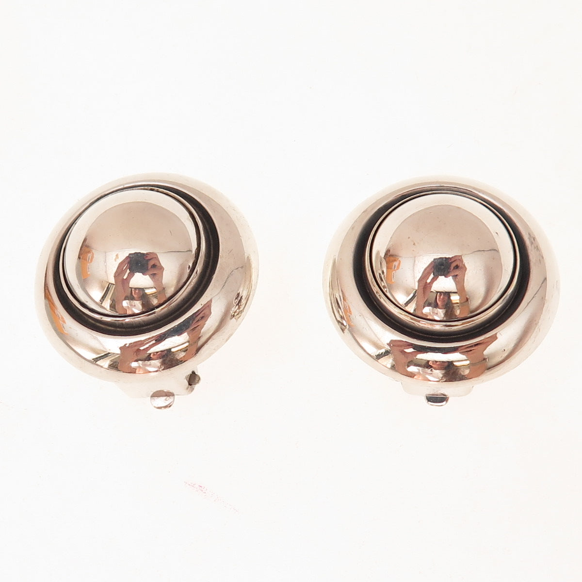 Niels Erik From 925S Sterling Silver Vintage Denmark Modernist Clip On Earrings