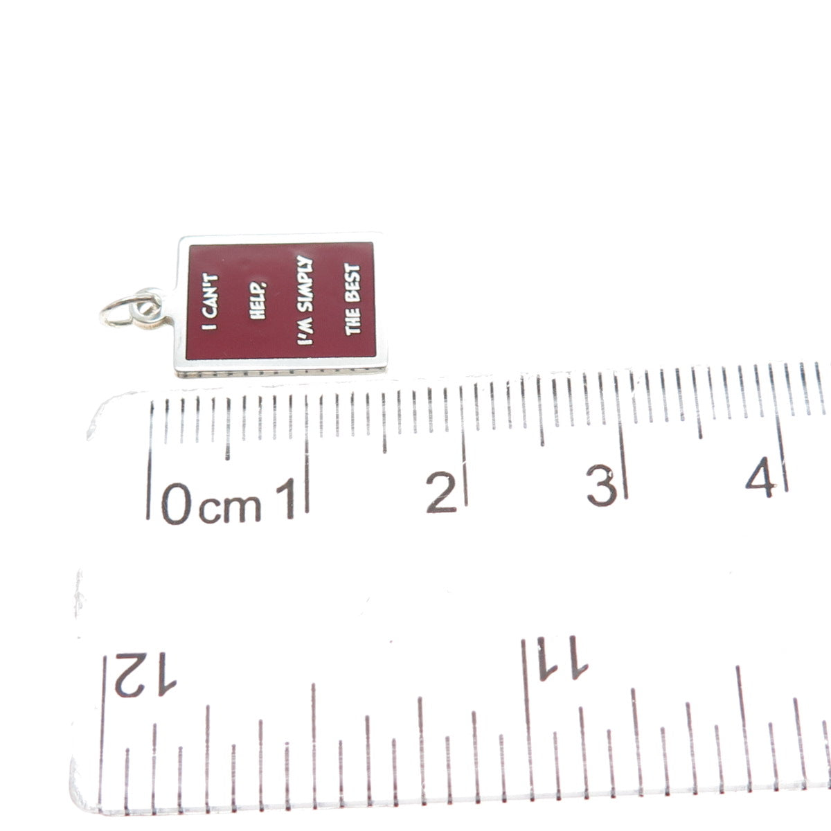 925 Sterling Silver Enamel I Can't Help I'm Simply The Best Minimalist Pendant