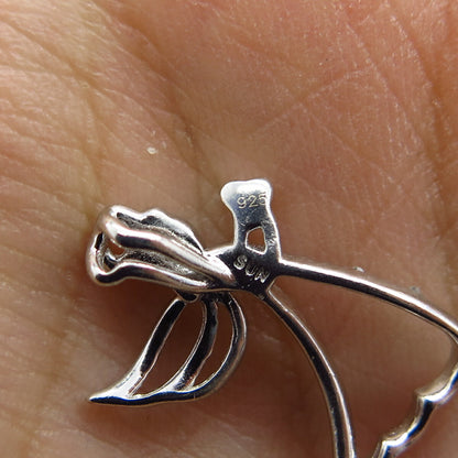 925 Sterling Silver SUN Real Diamond Angel Slide Pendant