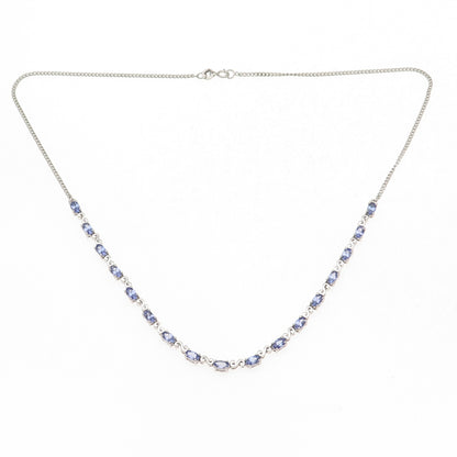 Chuck Clemency 925 Sterling Silver Real Tanzanite Cuban Chain Necklace 18"