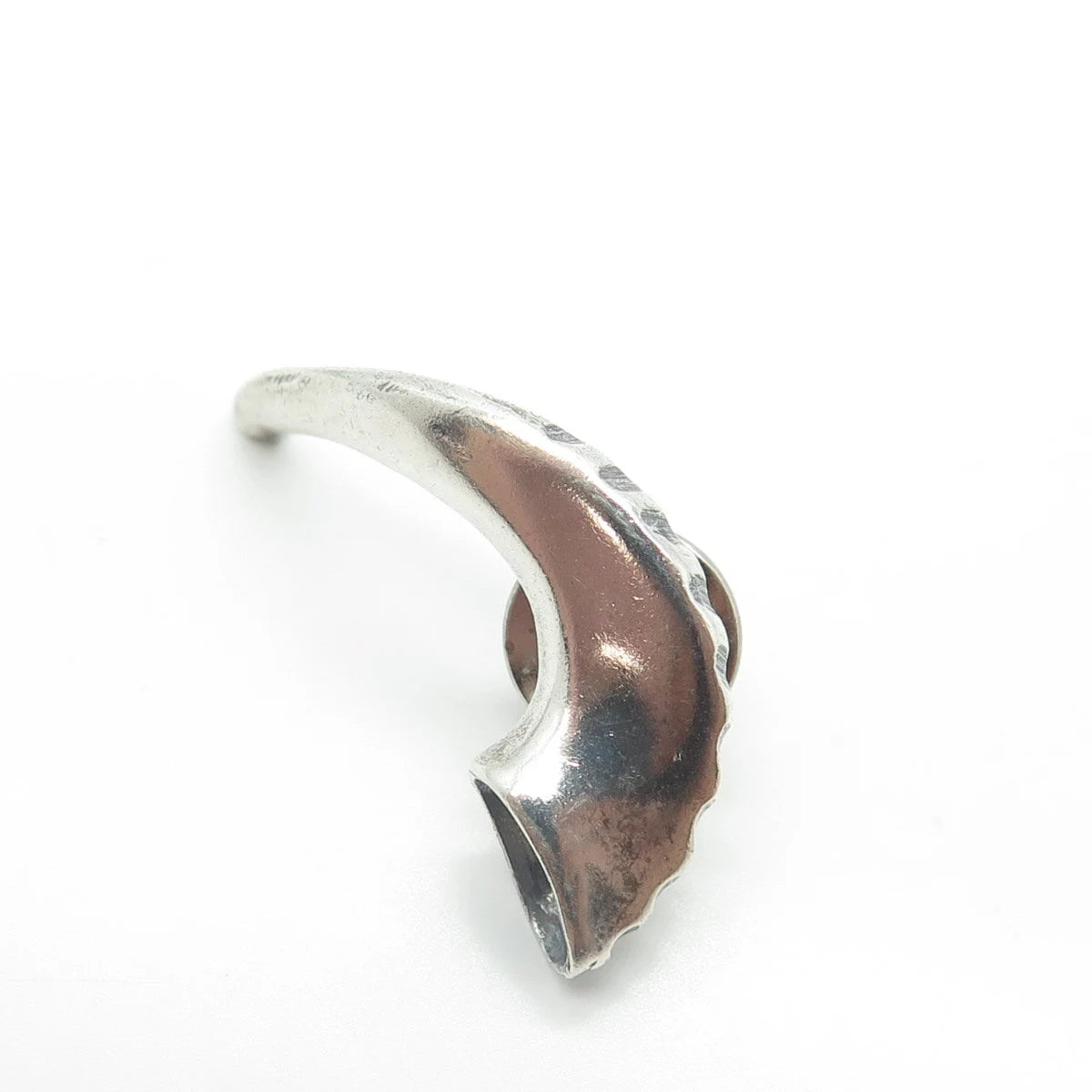 925 Sterling Silver Vintage Horn Lapel Pin