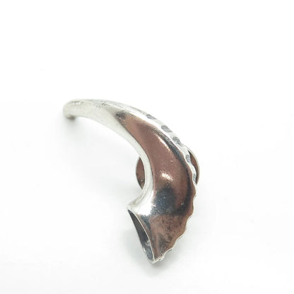 925 Sterling Silver Vintage Horn Lapel Pin