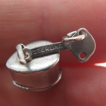 925 Sterling Silver Antique Art Deco Coffee Grinder Minimalist Charm Pendant
