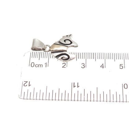 Ervin Hoskie Navajo Old Pawn Sterling Silver Vintage Native Bear Charm Pendant