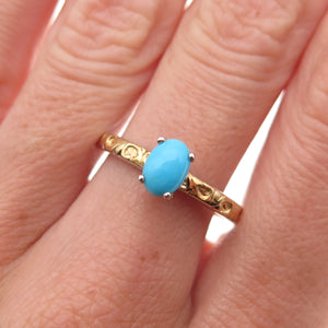 Chuck Clemency 925 Sterling 2-Tone Real Sleeping Beauty Turquoise Ring Size 8.25