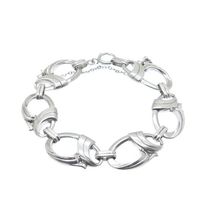 HARRY S. BICK 925 Sterling Silver Antique Twisted Ribbon Link Bracelet 7.25"