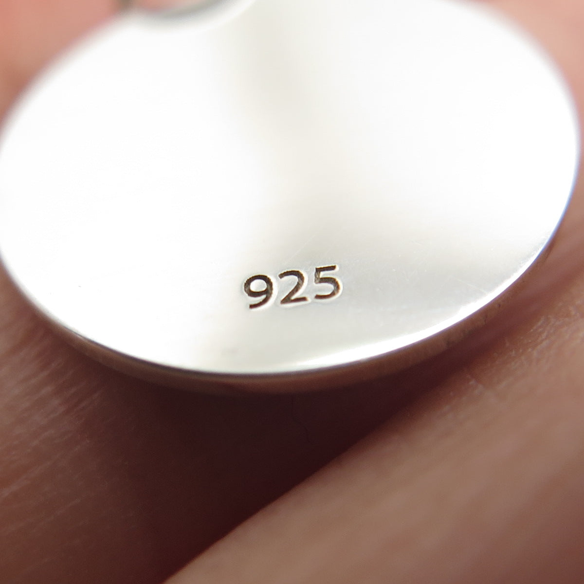 925 Sterling Silver Purple Enamel Cross Round Tag Minimalist Charm Pendant