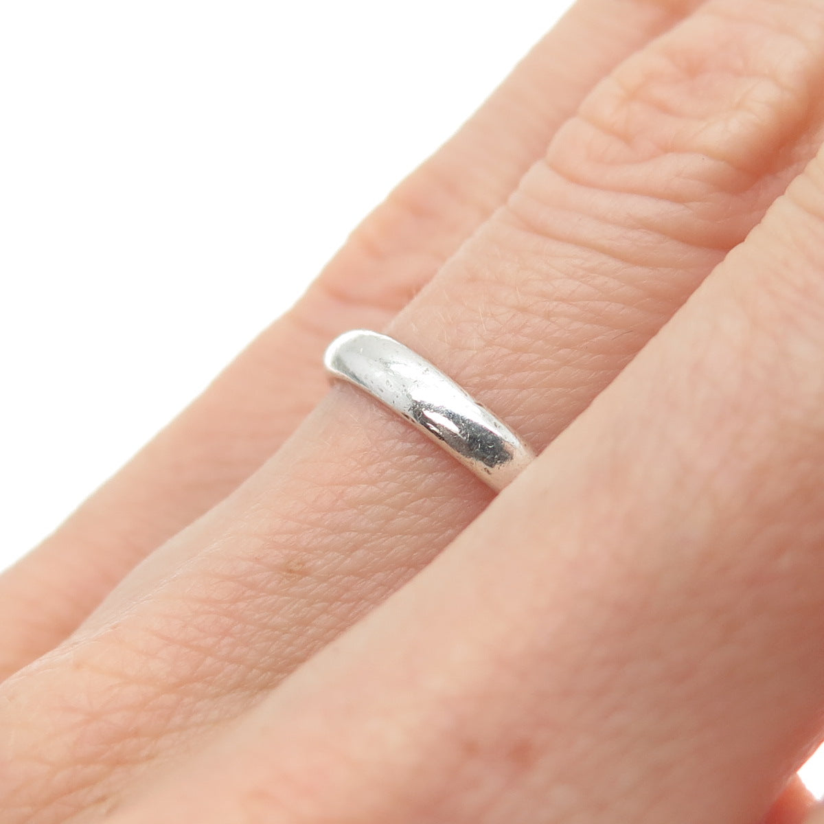 PB PAUL BRACKNA 925 Sterling Silver Vintage Stackable Wedding Band Ring Size 6