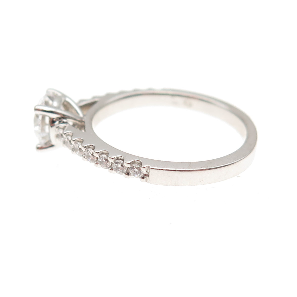 925 Sterling Silver Round-Cut C Z Engagement Ring Size 6.5