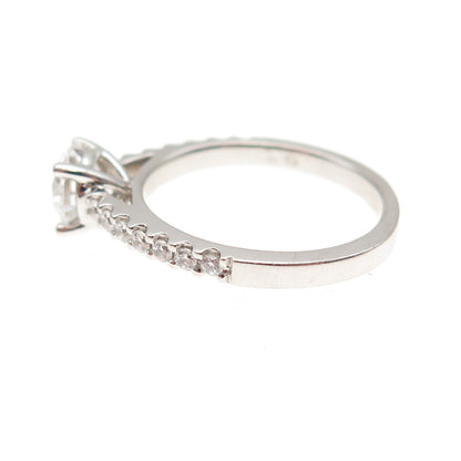 925 Sterling Silver Round-Cut C Z Engagement Ring Size 6.5