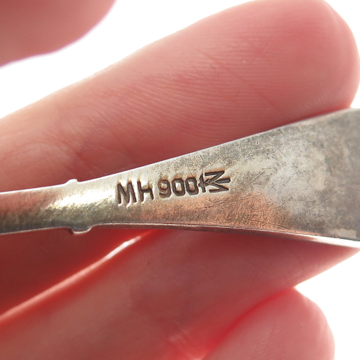 MARIUS HAMMER 900 Silver Gold Plated Antique Norway Enamel Coffee Spoon