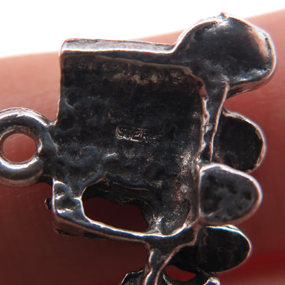 925 Sterling Silver Vintage Horse & Carriage Oxidized Charm Pendant