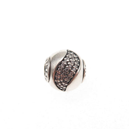 Pandora 925 Sterling Silver C Z Essence Happiness Slide Bead Charm