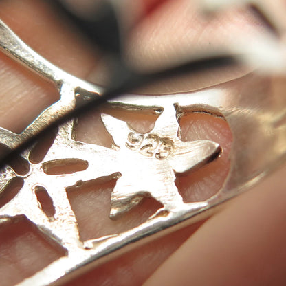 925 Sterling Silver Vintage Star Domed Ring Size 8.25