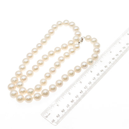 LUCAS LAMETH 925 Sterling Silver Vintage Real Pearl Beaded Necklace 24"