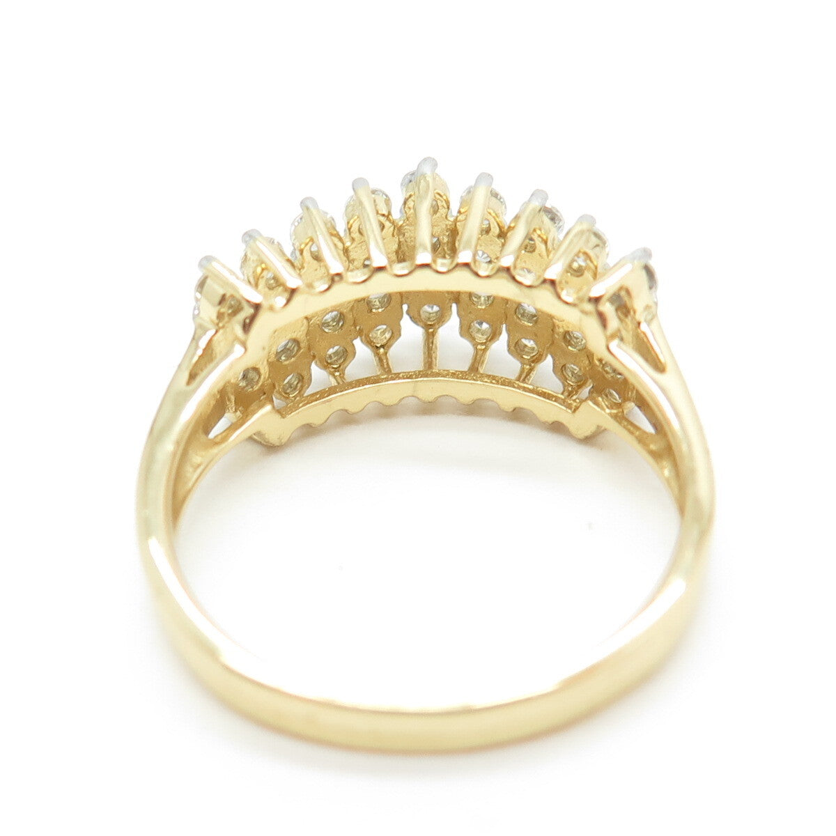 HAN 925 Sterling Silver Gold Plated Pave C Z Ring Size 10