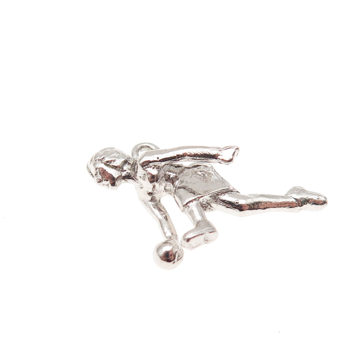 925 Sterling Silver Vintage Female Bowler 3D Mini Charm Pendant